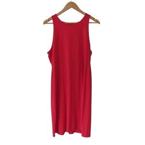Athleta Santorini High Neck Dress Large Hibiscus Red Sleeveless Soft Stretch